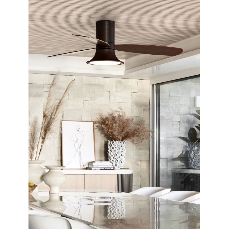 Lucci Air 210663 - LED Dimbar takfläkt FLUSSO 1xGX53/18W/230V brun + fjärrkontroll