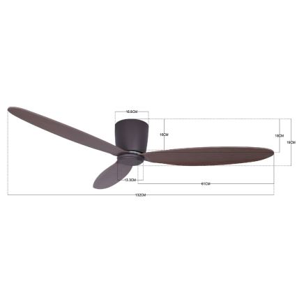 Lucci air 212883 - Takfläkt AIRFUSION RADAR trä/brun + fjärrkontroll