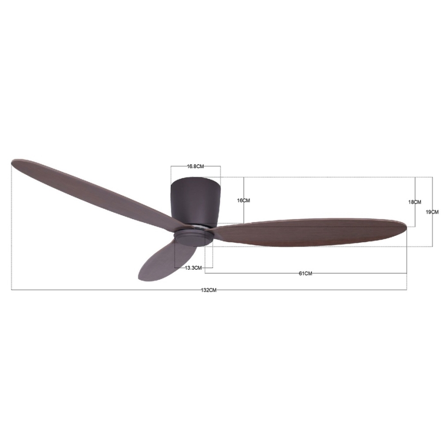 Lucci air 212883 - Takfläkt AIRFUSION RADAR trä/brun + fjärrkontroll