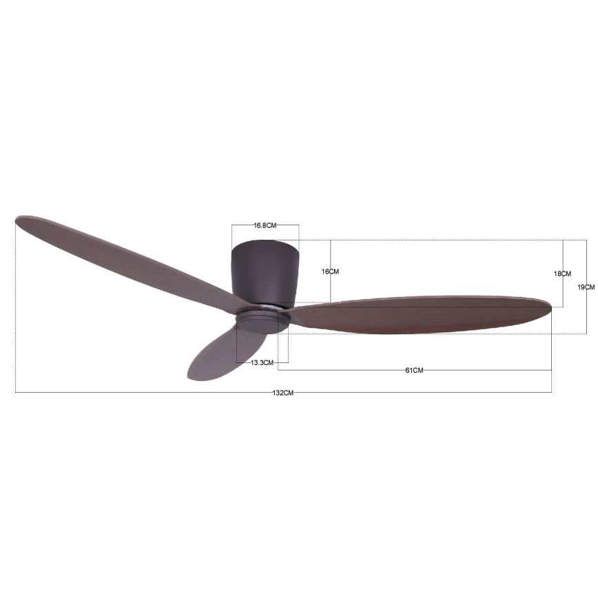 Lucci air 212883 - Takfläkt AIRFUSION RADAR trä/brun + fjärrkontroll