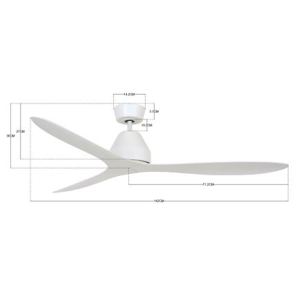 Lucci air 213040 - Takfläkt WHITEHAVEN vit + fjärrkontroll
