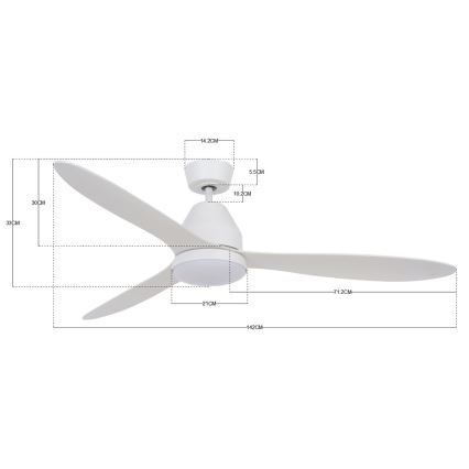 Lucci air 213043 - LED takfläkt WHITEHAVEN GX53/17W/230V vit + fjärrkontroll