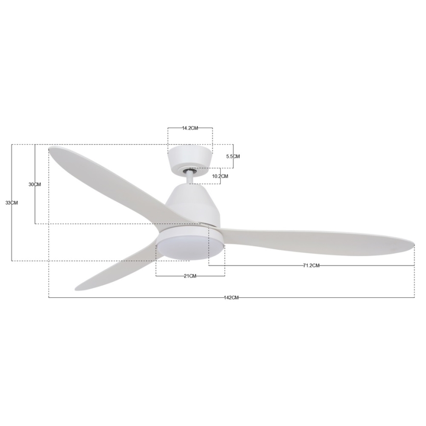 Lucci air 213043 - LED takfläkt WHITEHAVEN GX53/17W/230V vit + fjärrkontroll