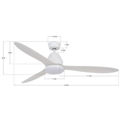 Lucci air 213043 - LED takfläkt WHITEHAVEN GX53/17W/230V vit + fjärrkontroll