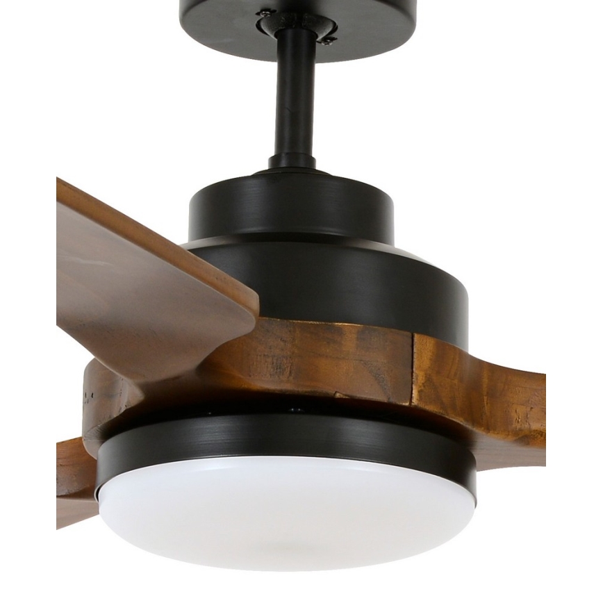 Lucci air 213054 - LED takfläkt SHOALHAVEN GX53/17W/230V svart/paulownia + fjärrkontroll