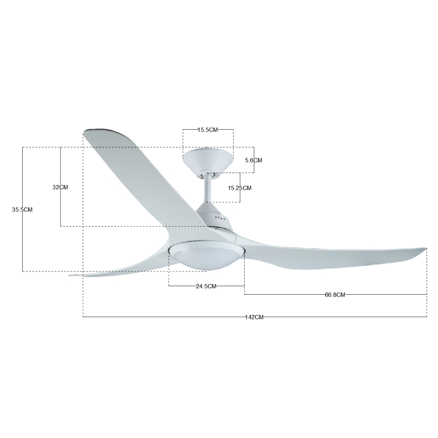 Lucci air 213096 - LED takfläkt MARINER LED/15W/230V vit + fjärrkontroll
