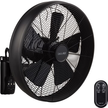 Lucci air 213124 - Väggfläkt BREEZE 55W/230V svart + fjärrkontroll