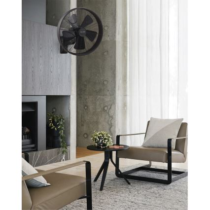 Lucci air 213124 - Väggfläkt BREEZE 55W/230V svart + fjärrkontroll