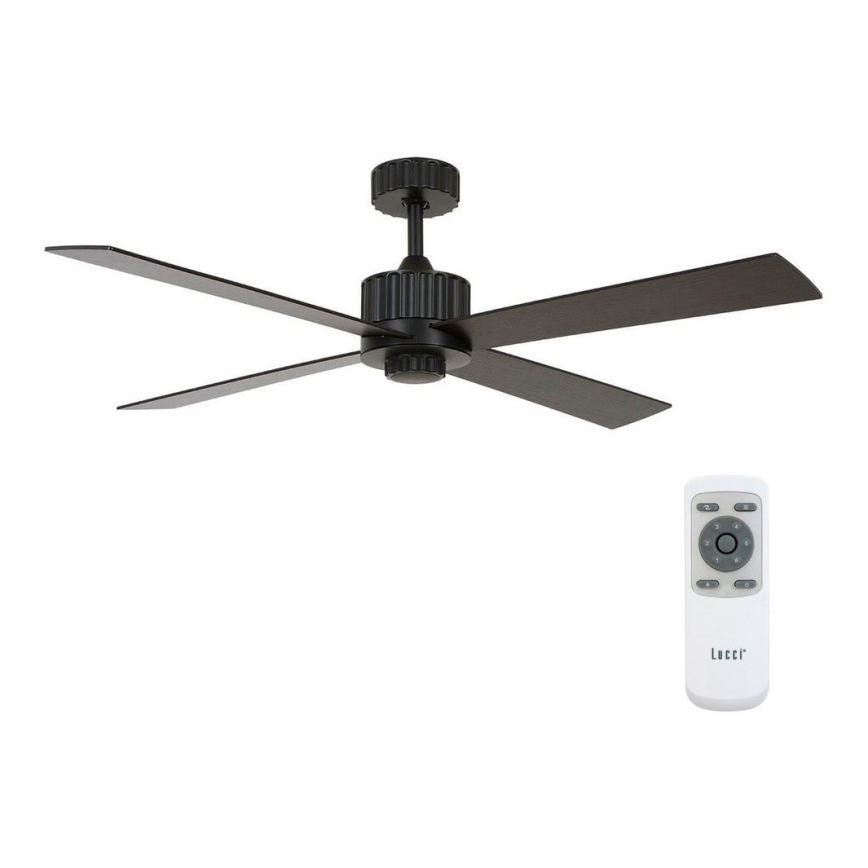 Lucci air 213170 - LED-takfläkt NEWPORT svart + fjärrkontroll