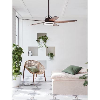 Lucci air 213175 - LED Dimbar takfläkt LOUISVILLE 1xGX53/18W/230V brun + fjärrkontroll