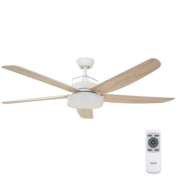 Lucci air 213176-LED Dimbar takfläkt LOUISVILLE 1xGX53/18W/230V trä/vit + fjärrkontroll