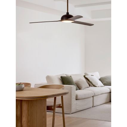 Lucci air 213301- LED Dimbar takfläkt UNIONE 1xGX53/12W/230V brun/skinande krom + fjärrkontroll