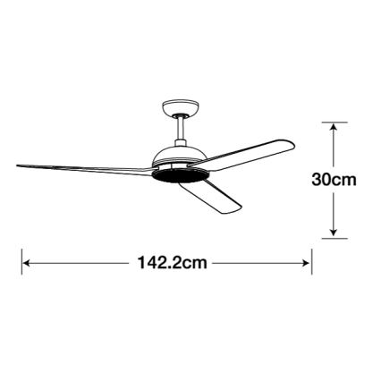 Lucci air 213301- LED Dimbar takfläkt UNIONE 1xGX53/12W/230V brun/skinande krom + fjärrkontroll
