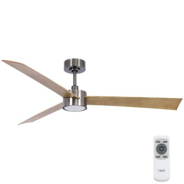 Lucci air 21610449 - LED Dimbar takfläkt CLIMATE 1xGX53/12W/230V brun/skinande krom + fjärrkontroll