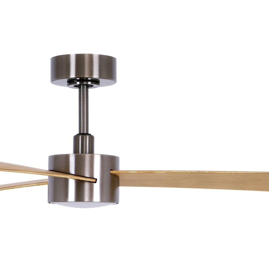 Lucci air 21610449 - LED Dimbar takfläkt CLIMATE 1xGX53/12W/230V brun/skinande krom + fjärrkontroll