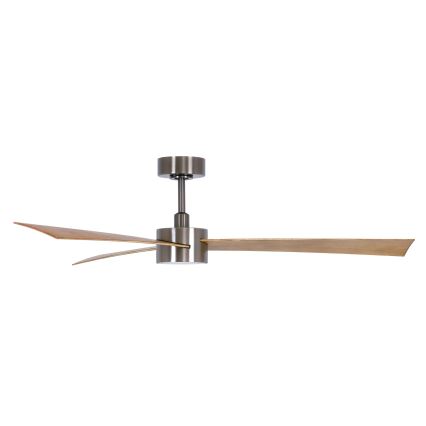 Lucci air 21610449 - LED Dimbar takfläkt CLIMATE 1xGX53/12W/230V brun/skinande krom + fjärrkontroll