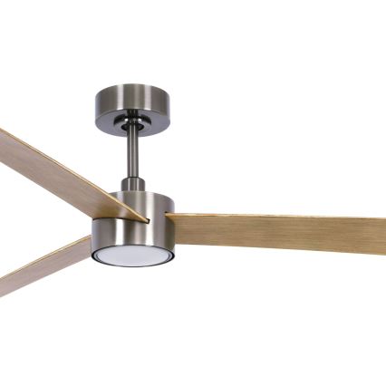Lucci air 21610449 - LED Dimbar takfläkt CLIMATE 1xGX53/12W/230V brun/skinande krom + fjärrkontroll