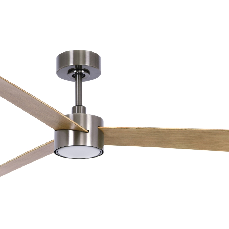 Lucci air 21610449 - LED Dimbar takfläkt CLIMATE 1xGX53/12W/230V brun/skinande krom + fjärrkontroll