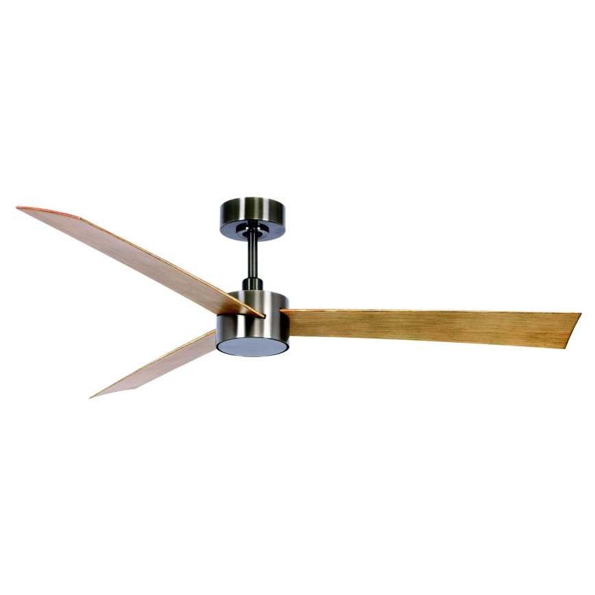 Lucci air 21610449 - LED Dimbar takfläkt CLIMATE 1xGX53/12W/230V brun/skinande krom + fjärrkontroll