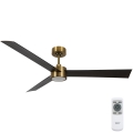 Lucci air 21610549- LED Dimbar takfläkt CLIMATE 1xGX53/12W/230V wenge/guld + fjärrkontroll