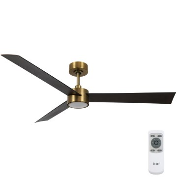 Lucci air 21610549- LED Dimbar takfläkt CLIMATE 1xGX53/12W/230V wenge/guld + fjärrkontroll