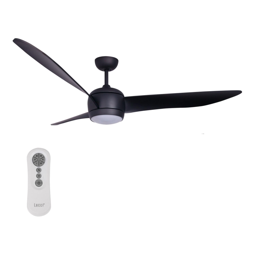 Lucci air 512910 - LED takfläkt AIRFUSION NORDIC LED/20W/230V svart + fjärrkontroll