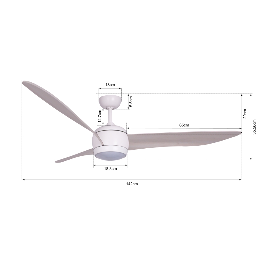 Lucci air 512911 - LED takfläkt AIRFUSION NORDIC LED/20W/230V trä/vit + fjärrkontroll