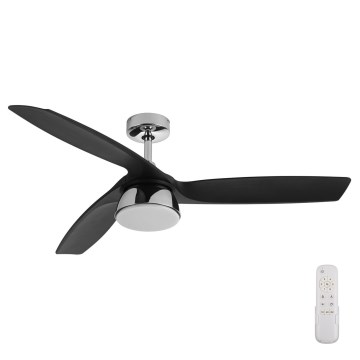 Lucci air 513072 - LED Dimbar takfläkt BRONX LED/18W/230V 3000/4000/6000K svart/skinande krom + fjärrkontroll