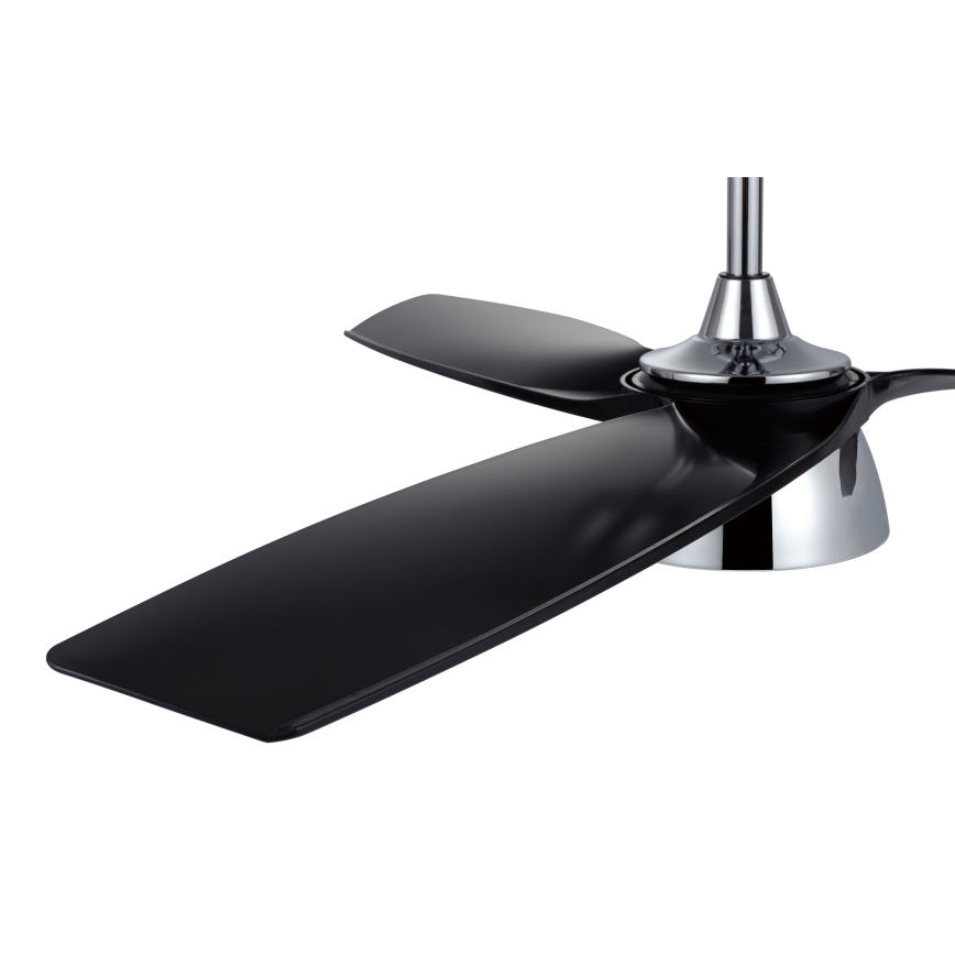 Lucci air 513072 - LED Dimbar takfläkt BRONX LED/18W/230V 3000/4000/6000K svart/skinande krom + fjärrkontroll