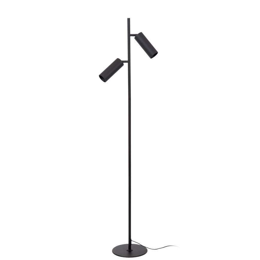 Lucide 09739/02/30 - Golvlampa CLUBS 2xGU10/40W/230V svart