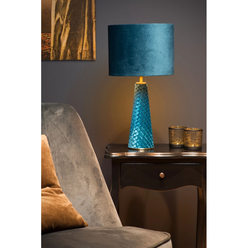Lucide 10501/81/37 - Bordslampa EXTRAVAGANZA VELVET 1xE27/60W/230V blå