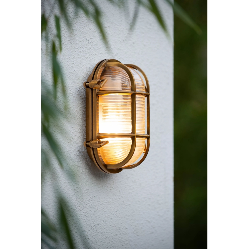 Lucide 11891/20/02 - Vägglampa för utomhusbruk DUDLEY 1xE27/40W/230V IP65 guld