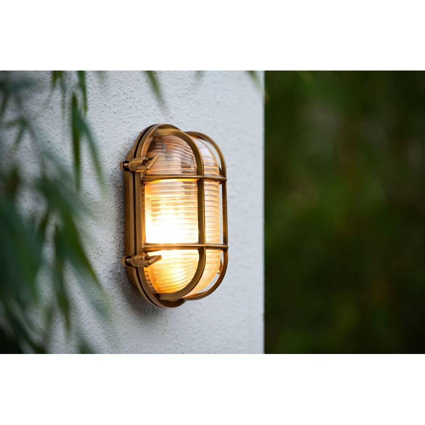 Lucide 11891/20/02 - Vägglampa för utomhusbruk DUDLEY 1xE27/40W/230V IP65 guld