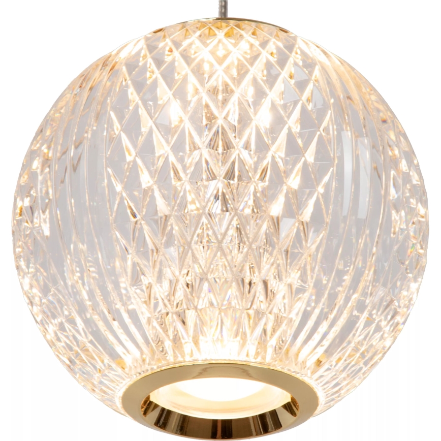 Lucide 13499/13/60 - LED ljusreglerad ljuskrona på textilsladd CINTRA 3xLED/4,7W/230V guld