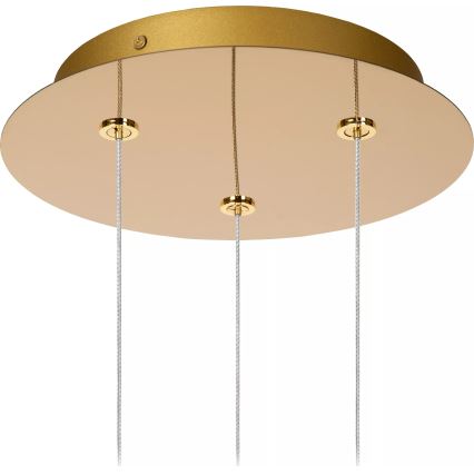 Lucide 13499/13/60 - LED ljusreglerad ljuskrona på textilsladd CINTRA 3xLED/4,7W/230V guld