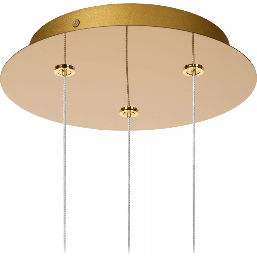 Lucide 13499/13/60 - LED ljusreglerad ljuskrona på textilsladd CINTRA 3xLED/4,7W/230V guld