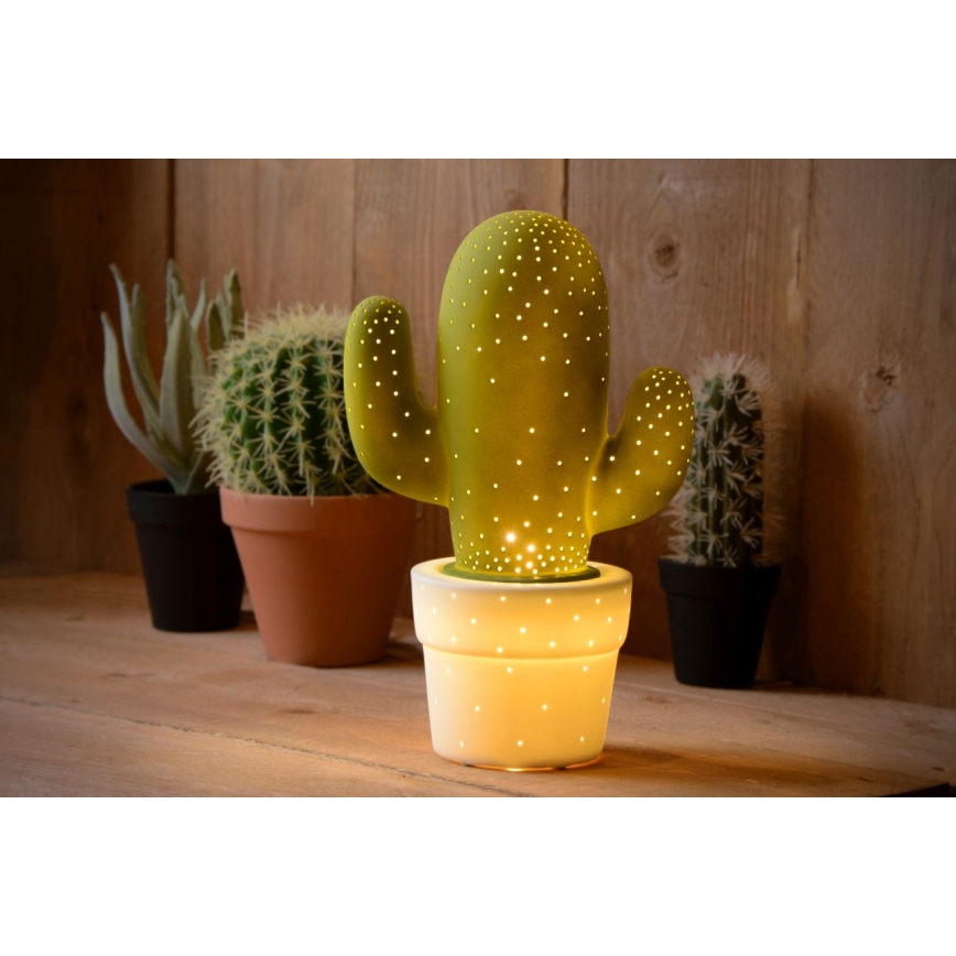 Lucide 13513/01/33 - Bordslampa CACTUS 1xE14/25W/230V grön