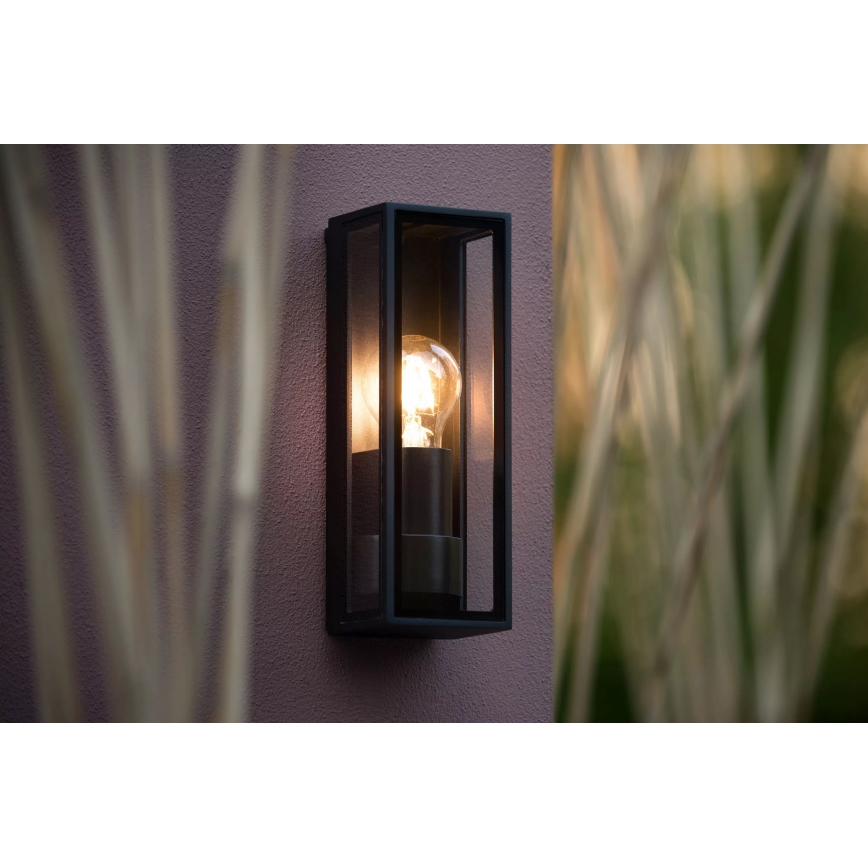 Lucide 15802/01/30 - Vägglampa för utomhusbruk DUKAN 1xE27/15W/230V IP65 svart