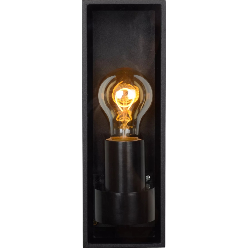 Lucide 15802/01/30 - Vägglampa för utomhusbruk DUKAN 1xE27/15W/230V IP65 svart