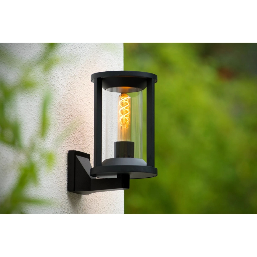 Lucide 15803/01/30 - Vägglampa för utomhusbruk CADIX 1xE27/15W/230V IP65 svart