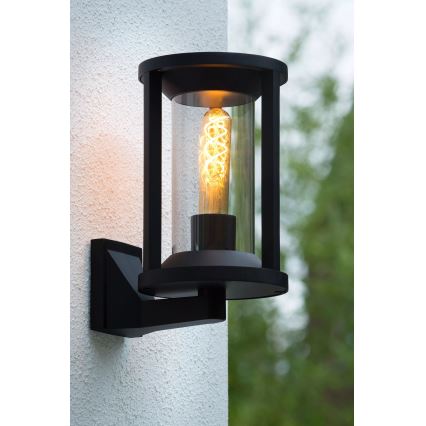 Lucide 15803/01/30 - Vägglampa för utomhusbruk CADIX 1xE27/15W/230V IP65 svart