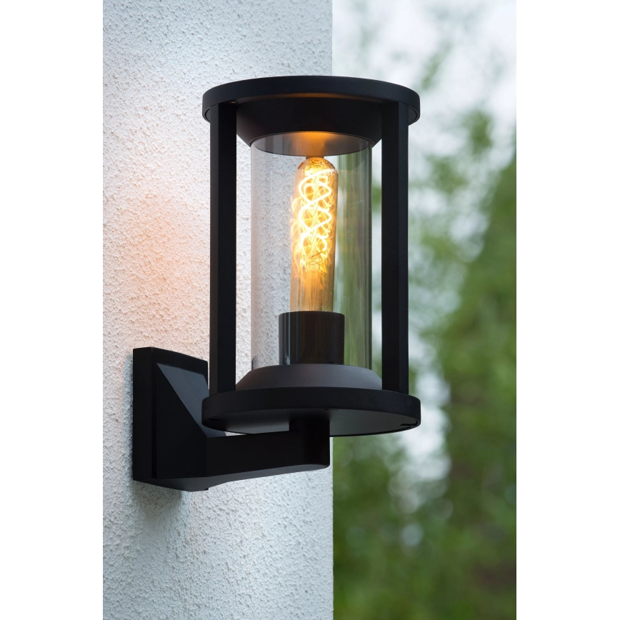 Lucide 15803/01/30 - Vägglampa för utomhusbruk CADIX 1xE27/15W/230V IP65 svart