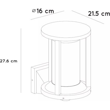 Lucide 15803/01/30 - Vägglampa för utomhusbruk CADIX 1xE27/15W/230V IP65 svart