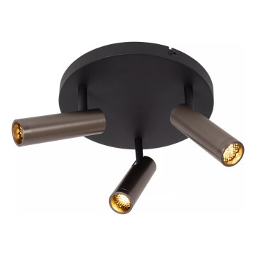 Lucide 22974/13/15 - Spotlampa GRADO 3xGU10/40W/230V brun/svart