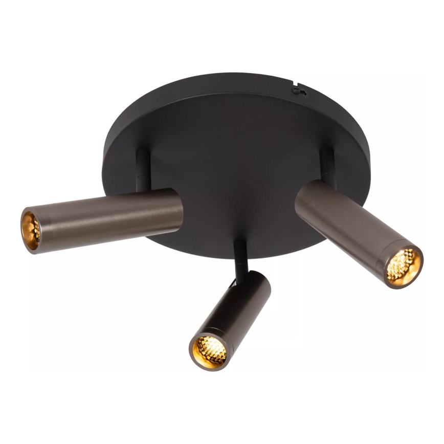Lucide 22974/13/15 - Spotlampa GRADO 3xGU10/40W/230V brun/svart