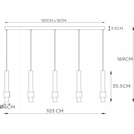 Lucide 24402/30/96 - LED ljusreglerad ljuskrona på textilsladd MARGARY 5xLED/4,2W/230V mässing