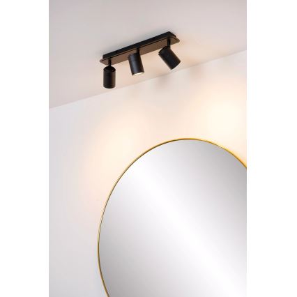 Lucide 26958/15/30 - LED Ljusreglerad badrum spotlight LENNERT 3xGU10/5W/230V IP44 svart
