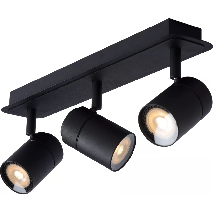 Lucide 26958/15/30 - LED Ljusreglerad badrum spotlight LENNERT 3xGU10/5W/230V IP44 svart