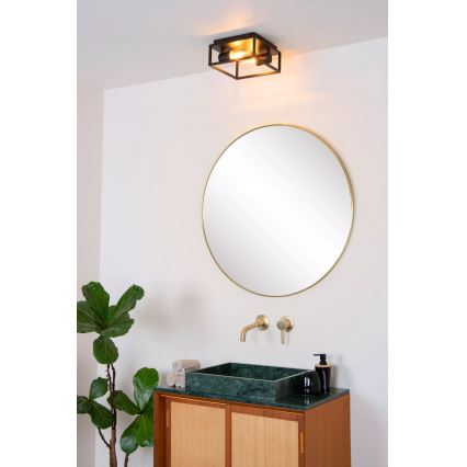 Lucide 27100/02/30 - Badrum takbelysning CARLYN 2xE14/6W/230V IP54 svart