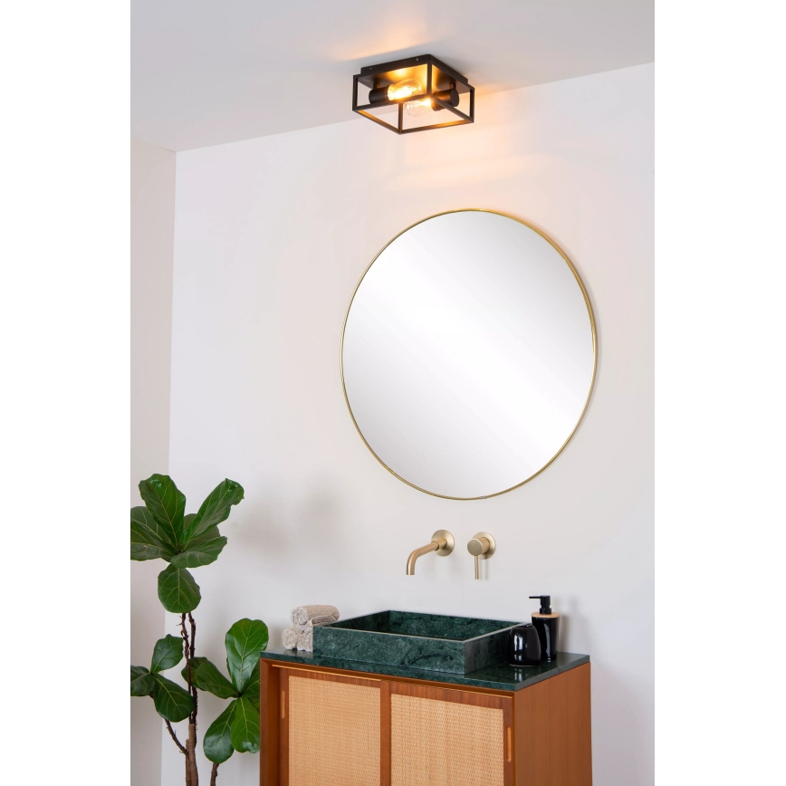 Lucide 27100/02/30 - Badrum takbelysning CARLYN 2xE14/6W/230V IP54 svart